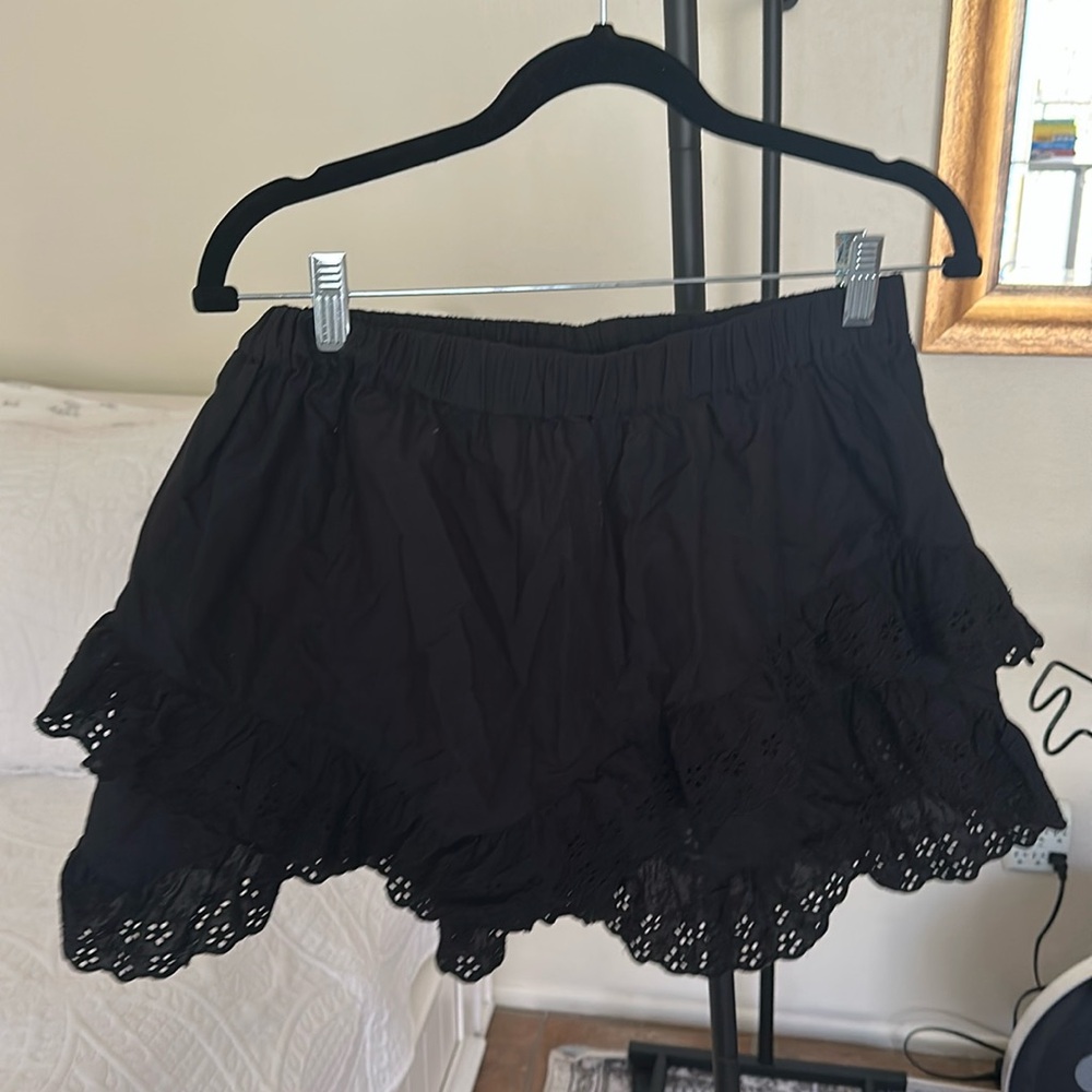 Eyelet Mini Skirt